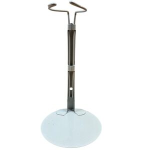 Vintage Kaiser Metal Doll Stand Holder Adjustable Height White Barbie 8"